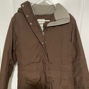LLBean Down Brown Winter Coat. Size S. Fits like a size 4. Good condition.